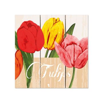 Servietten, 3-lagig 1/4-Falz 25 cm x 25 cm "Blooming Tulips"