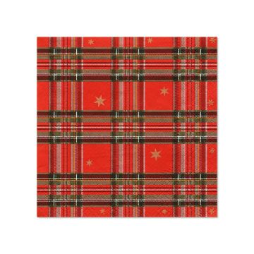 Servietten, 3-lagig 1/4-Falz 25 cm x 25 cm "Tartan"