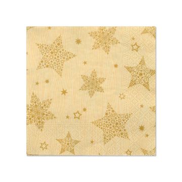 Servietten, 3-lagig 1/4-Falz 25 cm x 25 cm creme "Christmas Shine"