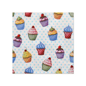 Servietten, 3-lagig 1/4-Falz 25 cm x 25 cm "Cupcakes"