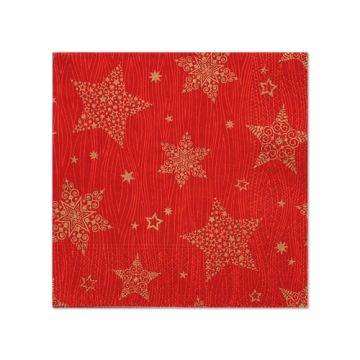 Servietten, 3-lagig 1/4-Falz 25 cm x 25 cm rot "Christmas Shine"