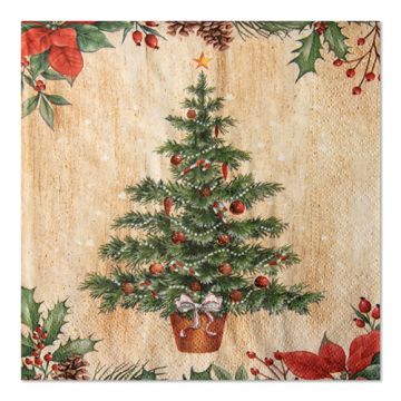 Servietten, 3-lagig 1/4-Falz 33 cm x 33 cm "Bright Christmas"