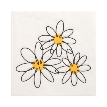 Servietten, 3-lagig 1/4-Falz 33 cm x 33 cm "Daisy"