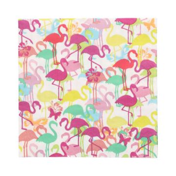 Servietten, 3-lagig 1/4-Falz 33 cm x 33 cm "Flamingoparty"