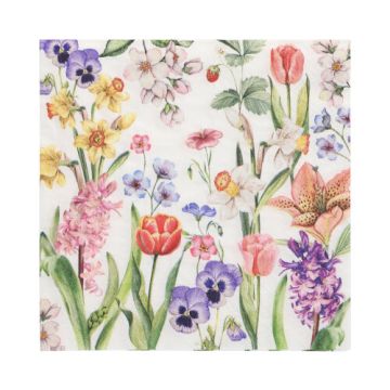 Servietten, 3-lagig 1/4-Falz 33 cm x 33 cm "Flower Meadow"