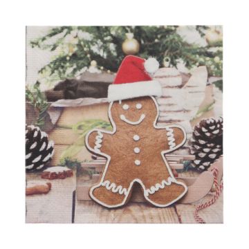 Servietten, 3-lagig 1/4-Falz 33 cm x 33 cm "Gingerbread Man"