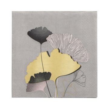 Servietten, 3-lagig 1/4-Falz 33 cm x 33 cm "Golden Ginko"