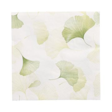 Servietten, 3-lagig 1/4-Falz 33 cm x 33 cm "Light Ginko"