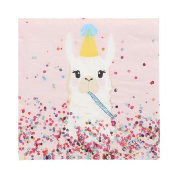 Servietten, 3-lagig 1/4-Falz 33 cm x 33 cm "Llama Party"