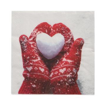 Servietten, 3-lagig 1/4-Falz 33 cm x 33 cm "Mittens in the Snow"