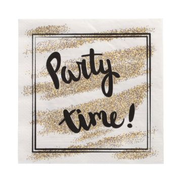 Servietten, 3-lagig 1/4-Falz 33 cm x 33 cm "Party Time"