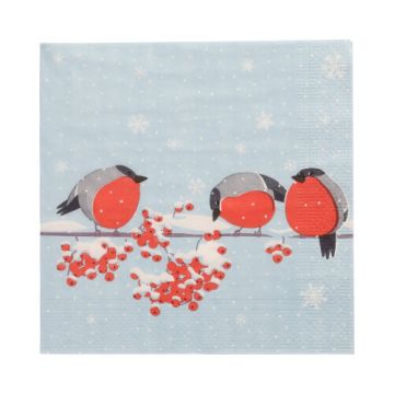 Servietten, 3-lagig 1/4-Falz 33 cm x 33 cm "Red Gorded Birds"