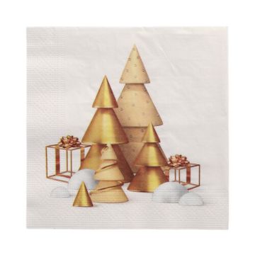 Servietten, 3-lagig 1/4-Falz 33 cm x 33 cm "Scene de Noel"