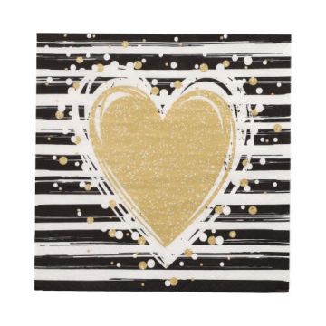 Servietten, 3-lagig 1/4-Falz 33 cm x 33 cm "Sparkling Heart"