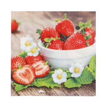 Servietten, 3-lagig 1/4-Falz 33 cm x 33 cm "Strawberry Taste"