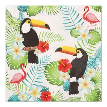 Servietten, 3-lagig 1/4-Falz 33 cm x 33 cm "Toucans"