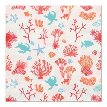 Servietten, 3-lagig 1/4-Falz 33 cm x 33 cm "Under the Sea"