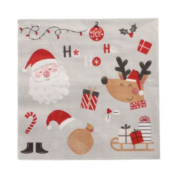 Servietten, 3-lagig 1/4-Falz 33 cm x 33 cm "Vive Noel"