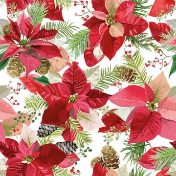 Servietten, 3-lagig 1/4-Falz 33 cm x 33 cm "Winter Poinsettia"