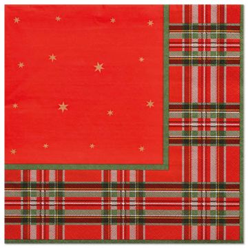 Servietten, 3-lagig 1/4-Falz 40 cm x 40 cm "Tartan"