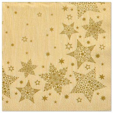 Servietten, 3-lagig 1/4-Falz 40 cm x 40 cm creme "Christmas Shine"