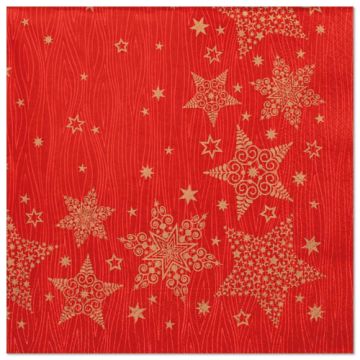 Servietten, 3-lagig 1/4-Falz 40 cm x 40 cm rot "Christmas Shine"