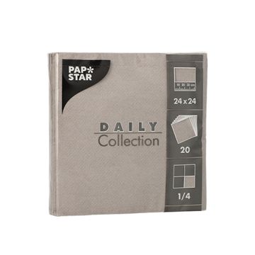 Servietten "DAILY Collection" 1/4-Falz 24 cm x 24 cm grau