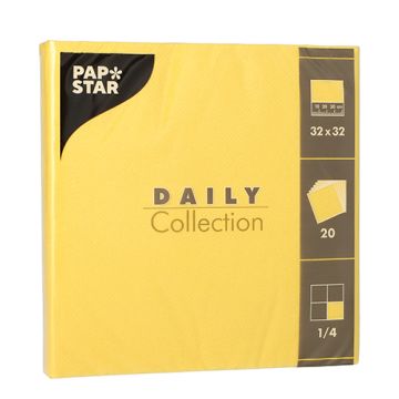 Servietten "DAILY Collection" 1/4-Falz 32 cm x 32 cm gelb