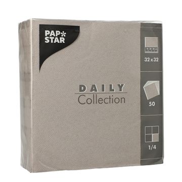 Servietten "DAILY Collection" 1/4-Falz 32 cm x 32 cm grau