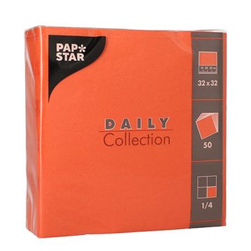 Servietten "DAILY Collection" 1/4-Falz 32 cm x 32 cm nektarine