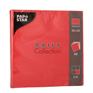 Servietten "DAILY Collection" 1/4-Falz 32 cm x 32 cm rot