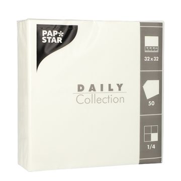 Servietten "DAILY Collection" 1/4-Falz 32 cm x 32 cm weiss