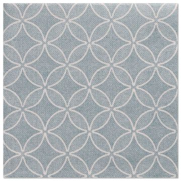 Servietten "ROYAL Collection" 1/4-Falz 40 cm x 40 cm arktikblau "Circle Flowers"