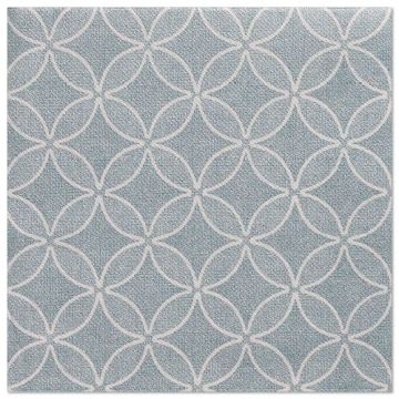 Servietten "ROYAL Collection" 1/4-Falz 40 cm x 40 cm arktikblau "Circle Flowers"