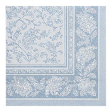 Servietten "ROYAL Collection" 1/4-Falz 40 cm x 40 cm arktikblau "Ornaments"