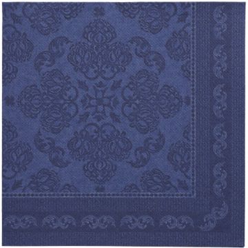 Servietten "ROYAL Collection" 1/4-Falz 40 cm x 40 cm dunkelblau "Arabesque"