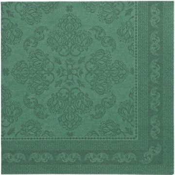 Servietten "ROYAL Collection" 1/4-Falz 40 cm x 40 cm dunkelgrün "Arabesque"