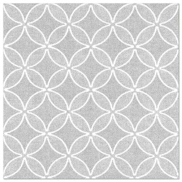 Servietten "ROYAL Collection" 1/4-Falz 40 cm x 40 cm grau "Circle Flowers"