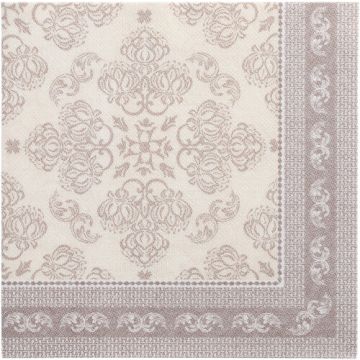 Servietten "ROYAL Collection" 1/4-Falz 40 cm x 40 cm mocca "Arabesque"