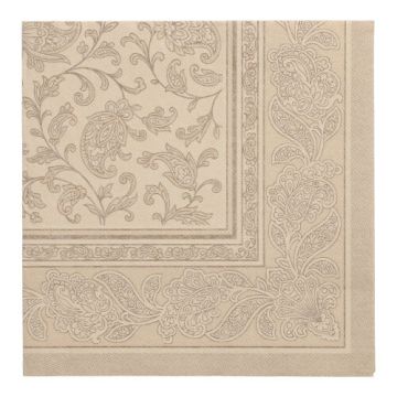 Servietten "ROYAL Collection" 1/4-Falz 40 cm x 40 cm sand "Ornaments"