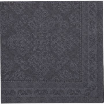 Servietten "ROYAL Collection" 1/4-Falz 40 cm x 40 cm schwarz "Arabesque"