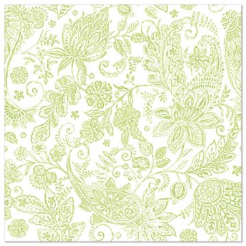 Servietten "ROYAL Collection" 1/4-Falz 40 cm x 40 cm limonengrün "Paisley"