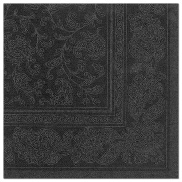 Servietten "ROYAL Collection" 1/4-Falz 40 cm x 40 cm schwarz "Ornaments"