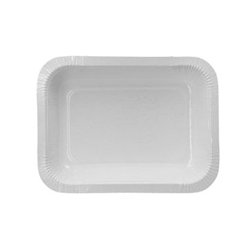 Siegelschalen, Pappe eckig 530 ml 3,7 cm x 13,7 cm x 18,1 cm weiss