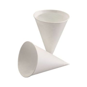 Spitzbecher, Zuckerrohrpapier 100 ml Ø 7 cm · 9,5 cm weiss