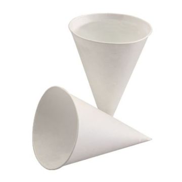 Spitzbecher, Zuckerrohrpapier 120 ml Ø 7,5 cm · 10,5 cm weiss