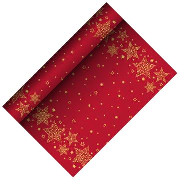 Tischläufer, stoffähnlich, Airlaid 3 m x 40 cm rot "Christmas Shine"