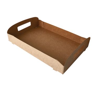 Tragetabletts, Pappe "pure" 4,5 cm x 35 cm x 24 cm braun "100% Fair"