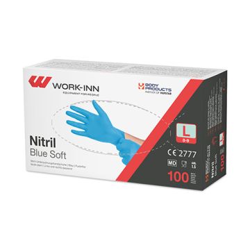 "WORK-INN/PS" Handschuhe, Nitril puderfrei "Blue Soft" blau Größe L