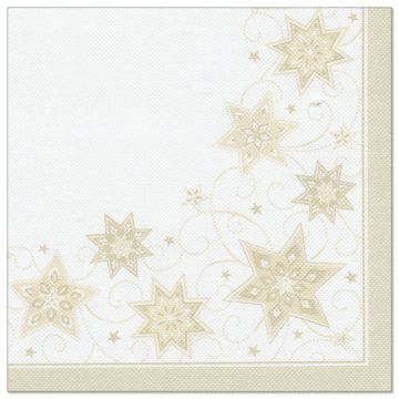 Servietten "ROYAL Collection" 1/4-Falz 40 cm x 40 cm champagner "Just Stars"